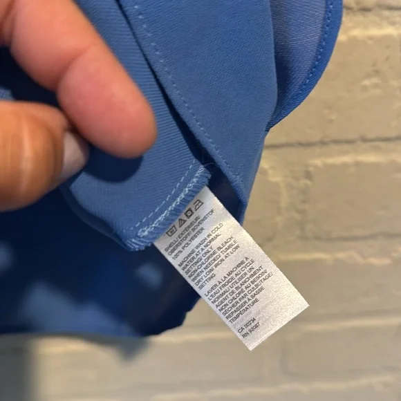 Saks Fifth Avenue blouse NEW steel Blue Layered Sleeveless Top keyhole back - Picture 6 of 8